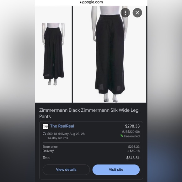 Zimmermann black silk wide leg pants - Picture 3 of 8